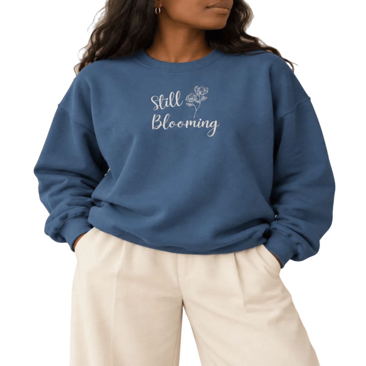 Embroidered Blooming Sweatshirt - Happierr